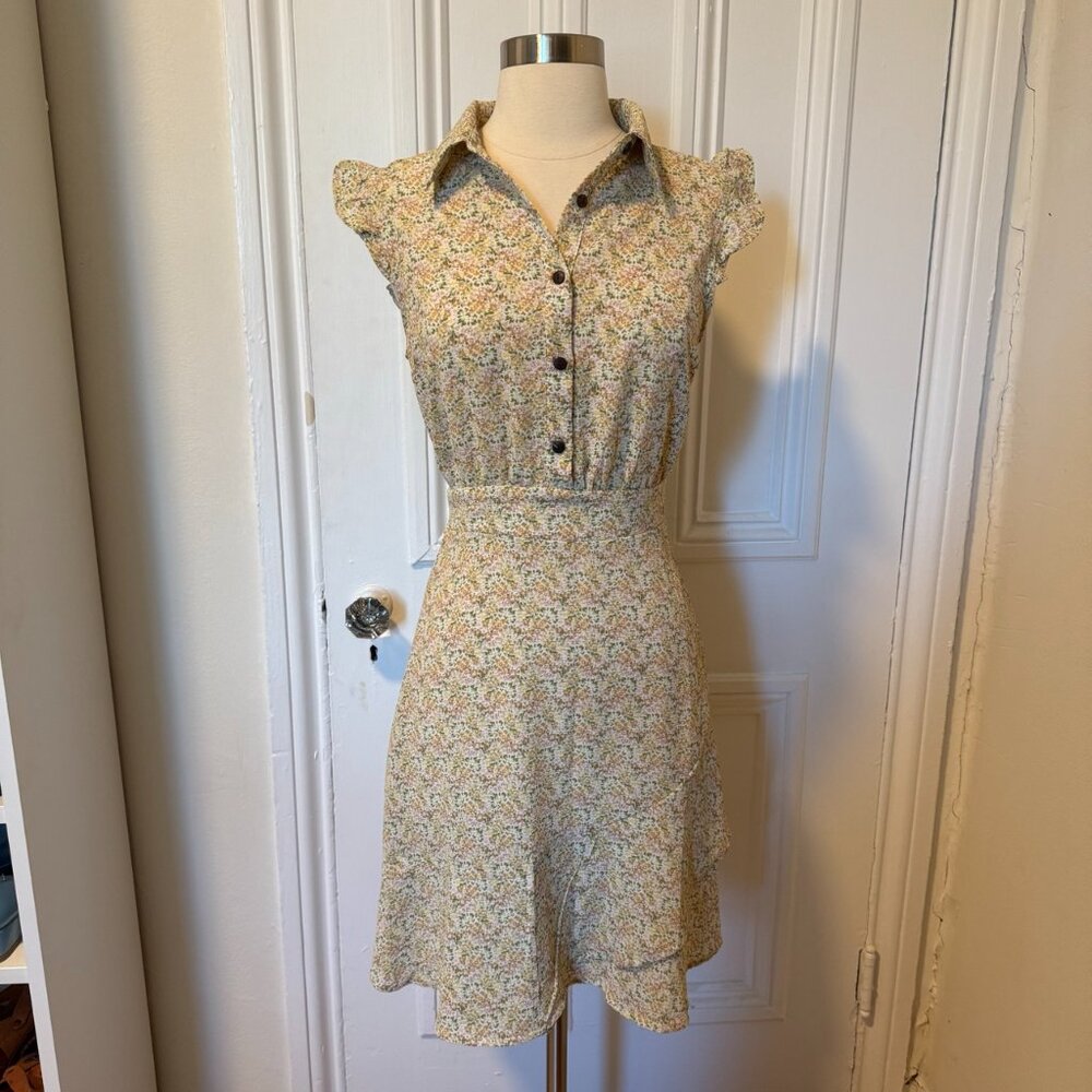 Mounteau Los Angeles Floral Cap Dress